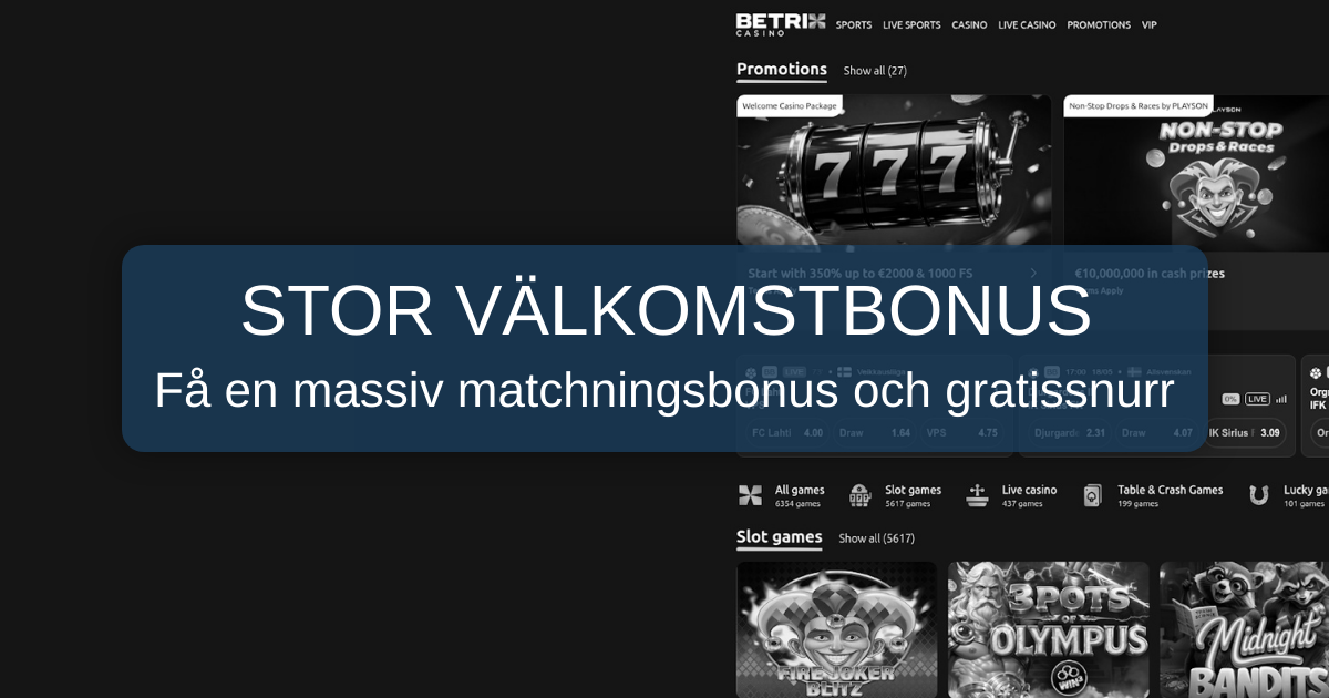Betrix Casino Sverige - Licensierat casino med BankID